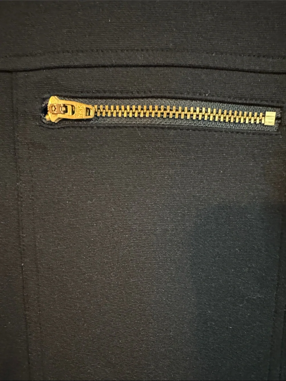J. Crew 6 Black Short-Sleeve Shift Dress with Gold Zippers pockets on front